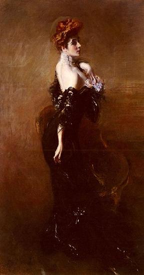 Giovanni Boldini Portrait Of Madame Pages In Evening Dress oil painting image